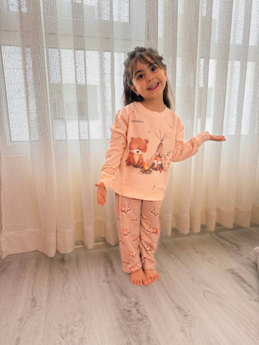 بلوز شلوار خونگی مدل تدی و روباه بچگانه